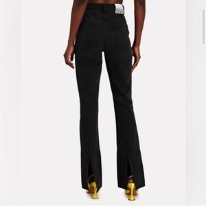 NWT Mother SNACKS High Waisted Wedge Slit Heel Jeans Mouthwatering Black